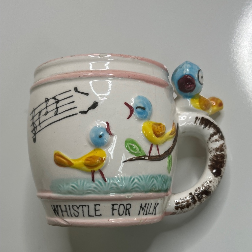 Vintage Mug 50’s Novelty Whistle for Milk Cup